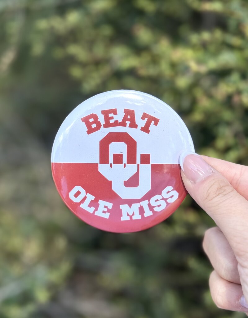 ! Beat Ole Miss Red and White Button