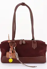 Brown Vegan Suede and Leather Bag