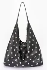 Studded Black Hobo Bag