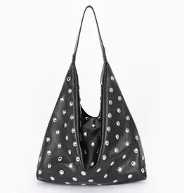 Studded Black Hobo Bag