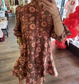 Entro Burgundy Floral Dress