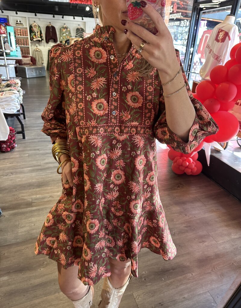 Entro Burgundy Floral Dress