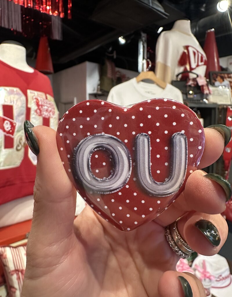 ! Heart Polka Dot OU Button