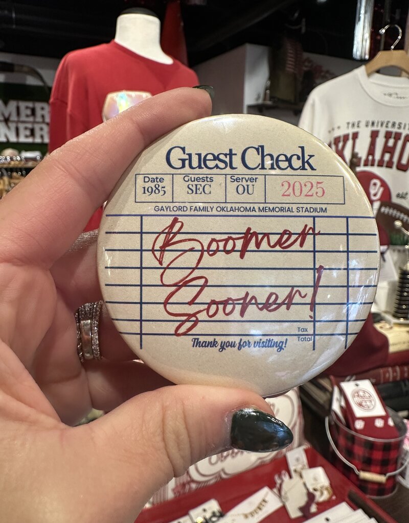 ! Boomer Sooner Guest Check Button