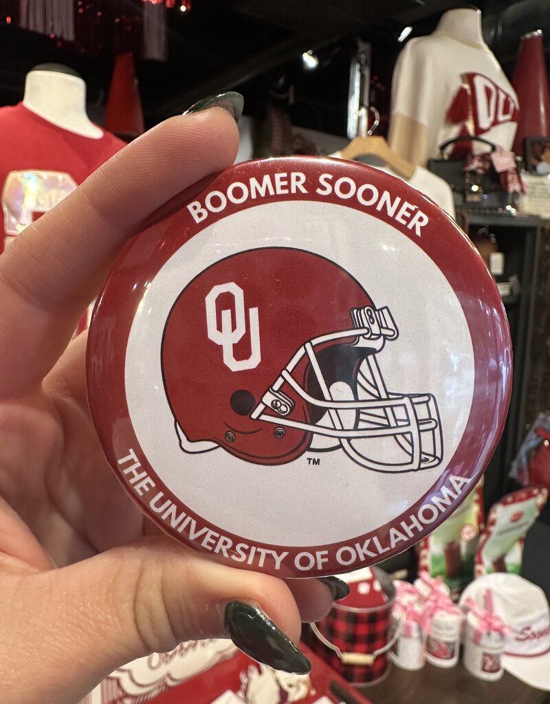 ! Boomer Sooner Helmet with Red Outline Button
