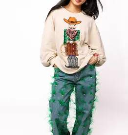 Cream QOS Cowboy Nutcracker Sweatshirt