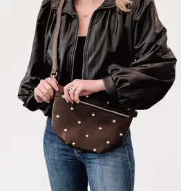 Brown Gold Studded Bum Bag