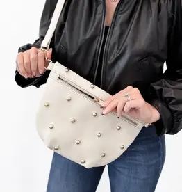 Cream Gold Studded Bum Bag