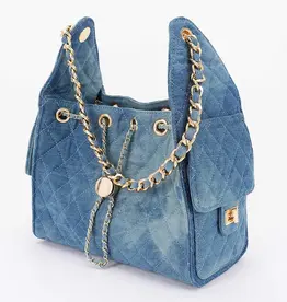 Quilted Denim Shoulder Bag
