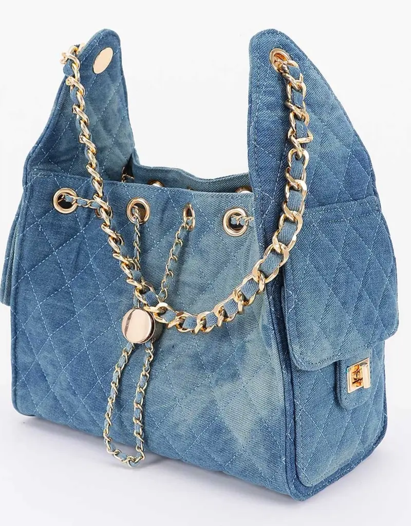 Quilted Denim Shoulder Bag