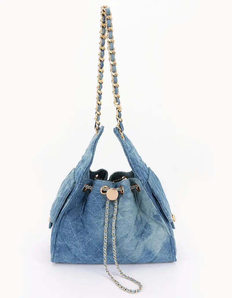 Quilted Denim Shoulder Bag