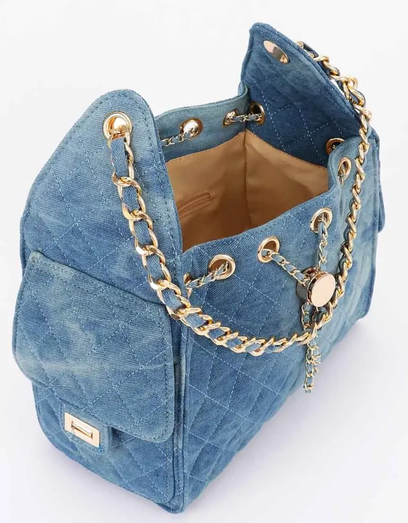 Quilted Denim Shoulder Bag