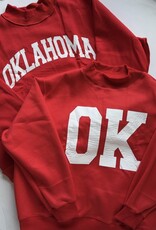 Oklahoma/OK RED Reversible Mock Neck Sweatshirt