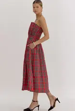 Red plaid dress