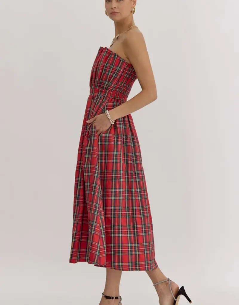 Red plaid dress