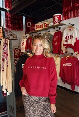 Oklahoma Red Cropped Mock Neck
