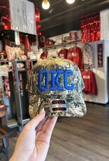 blue okc dark camo hat