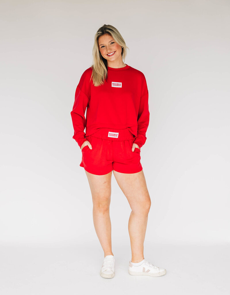 Ava Airy Crewneck Crimson