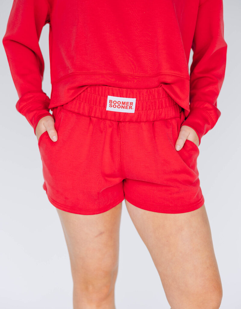 Ava Airy Shorts Crimson