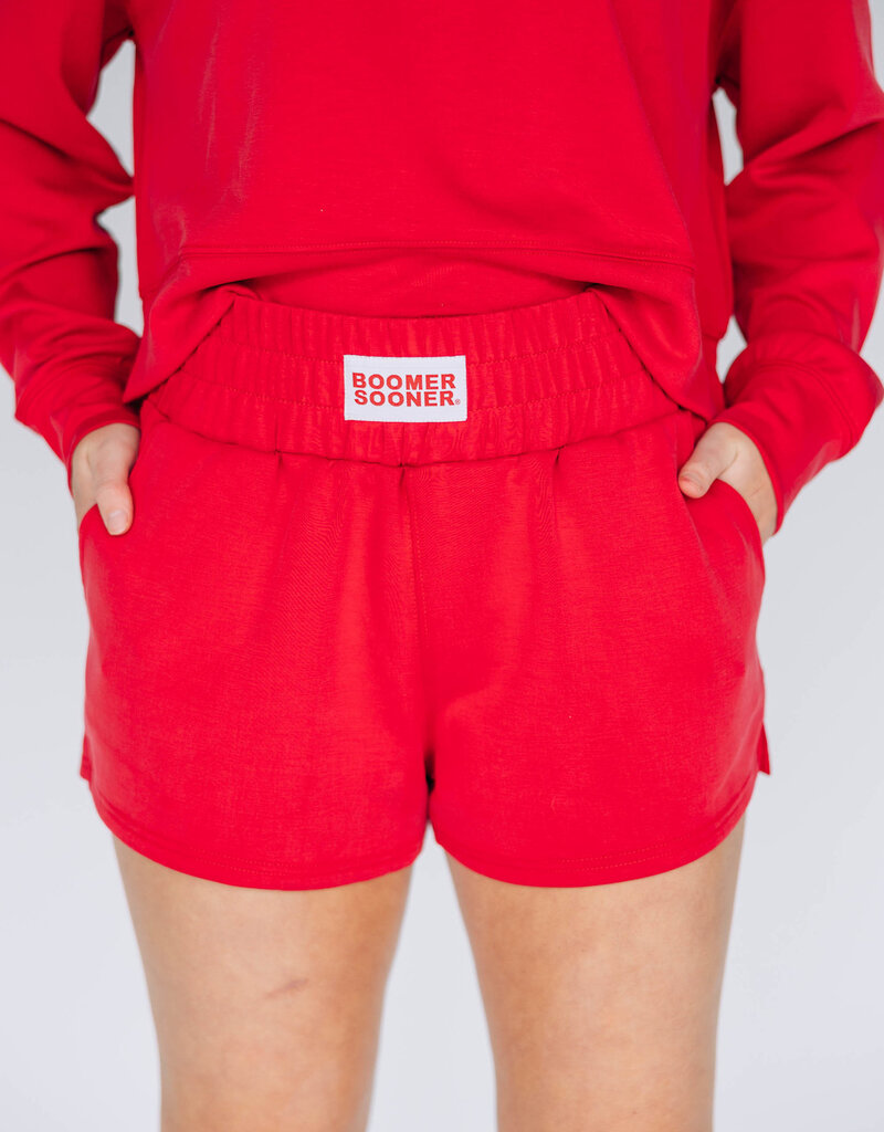 Ava Airy Shorts Crimson