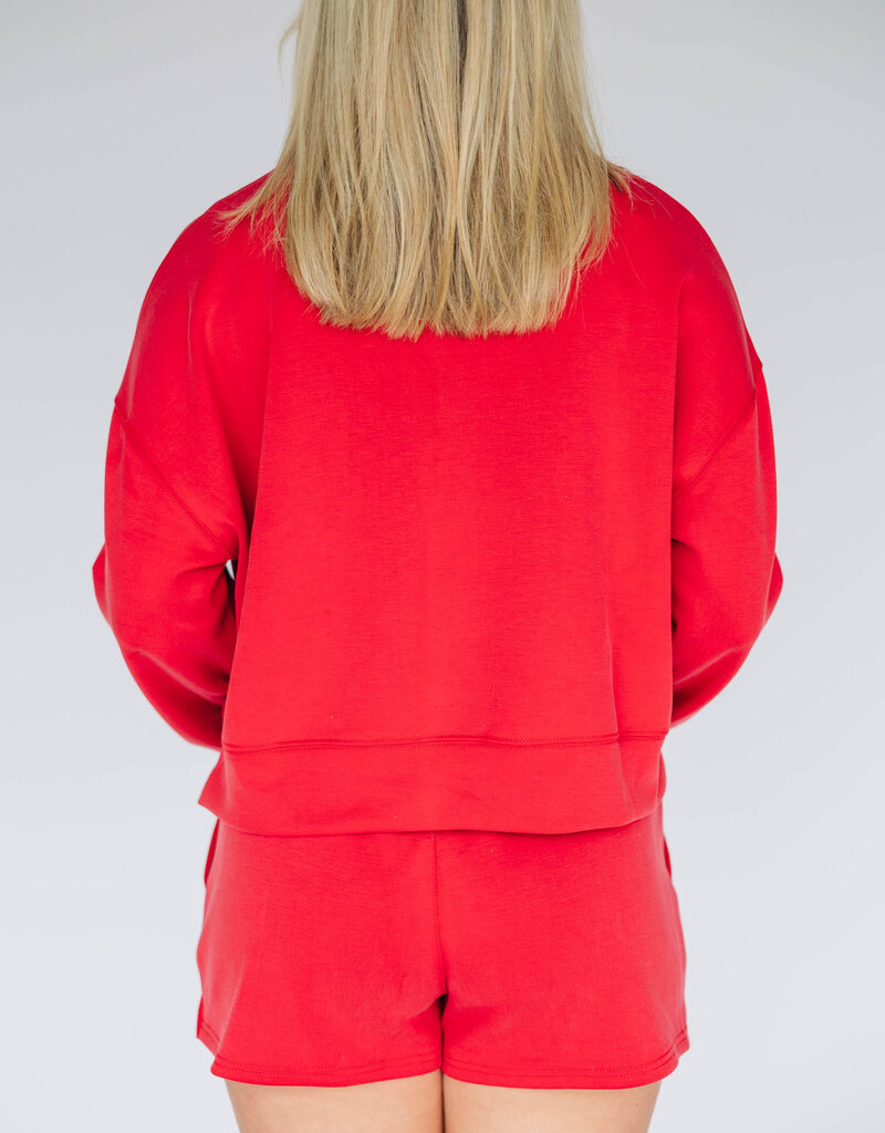 Ava Airy Shorts Crimson