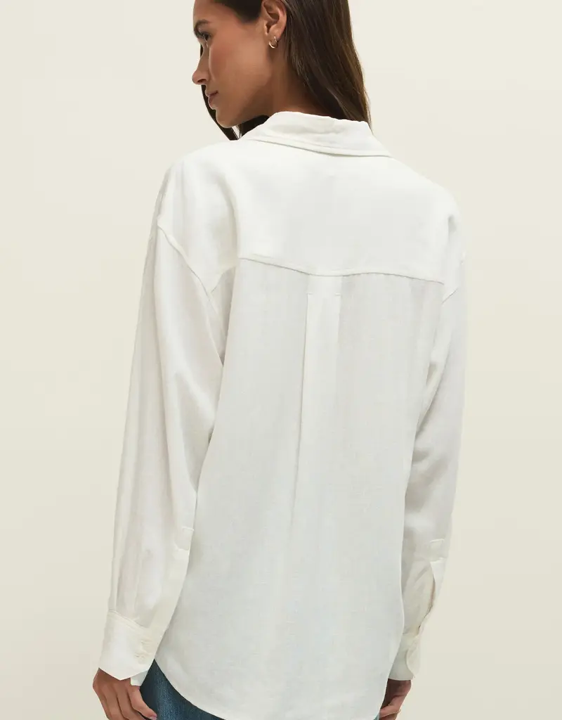 Cream Linen Button Up