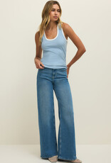 Light Blue Colorblock Ribbed Tank