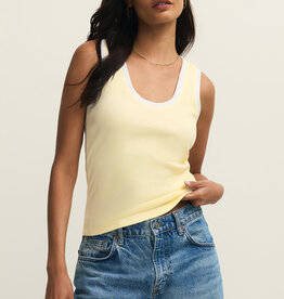Yellow Colorblock Ribbed Tank
