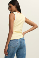 Yellow Colorblock Ribbed Tank