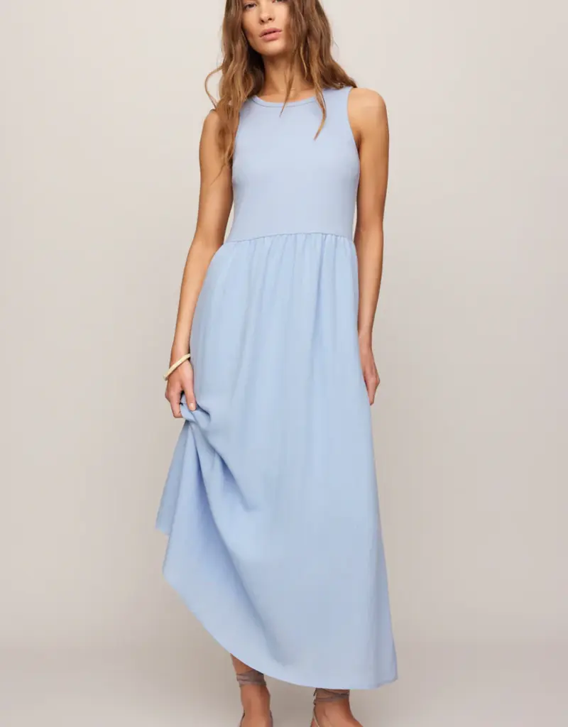 Light Blue Ribbed Maxi Dress