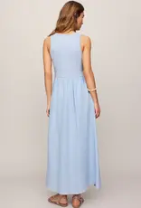 Light Blue Ribbed Maxi Dress