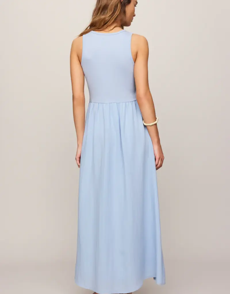Light Blue Ribbed Maxi Dress