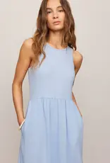 Light Blue Ribbed Maxi Dress