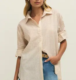 Gingham Button Up Top