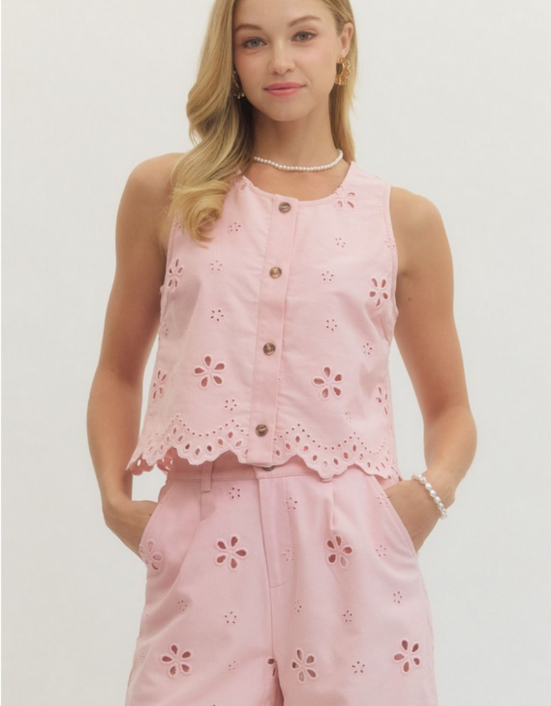 Light Pink Eyelet Top
