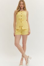 Yellow Button Down Halter Top