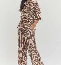 Brown Zebra Print Pant