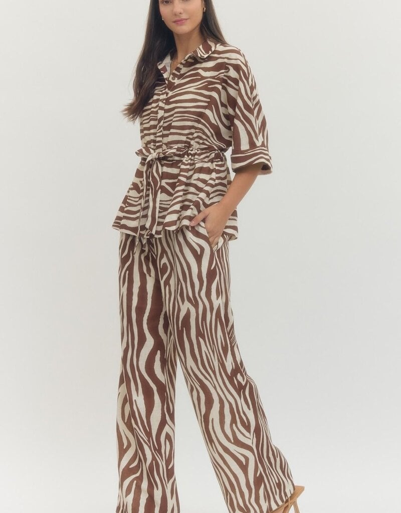 Brown Zebra Print Pant