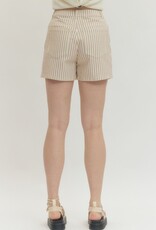 Tan Striped Shorts