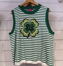 QOS Gren Stripe Shamrock Tank
