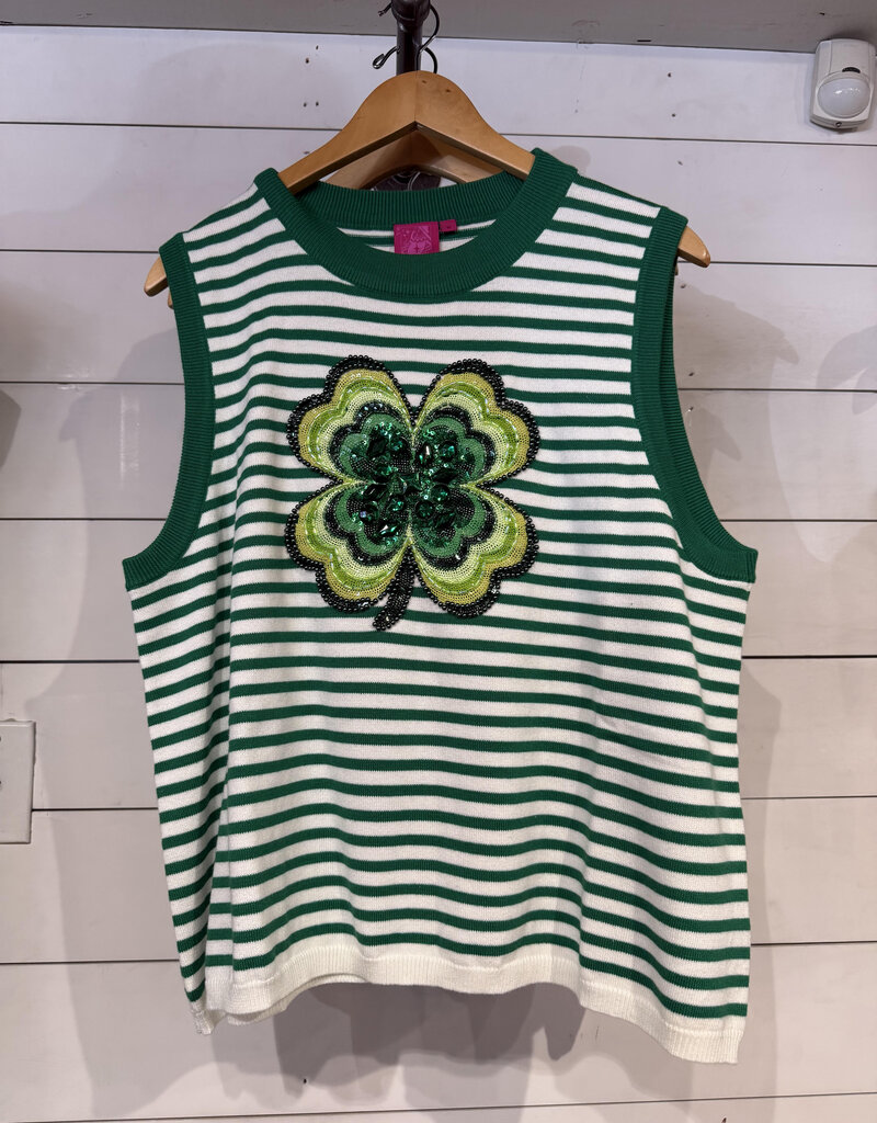 QOS Gren Stripe Shamrock Tank
