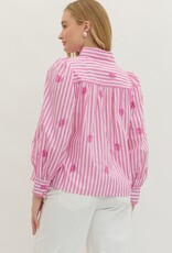 Pink/White Striped Button Down