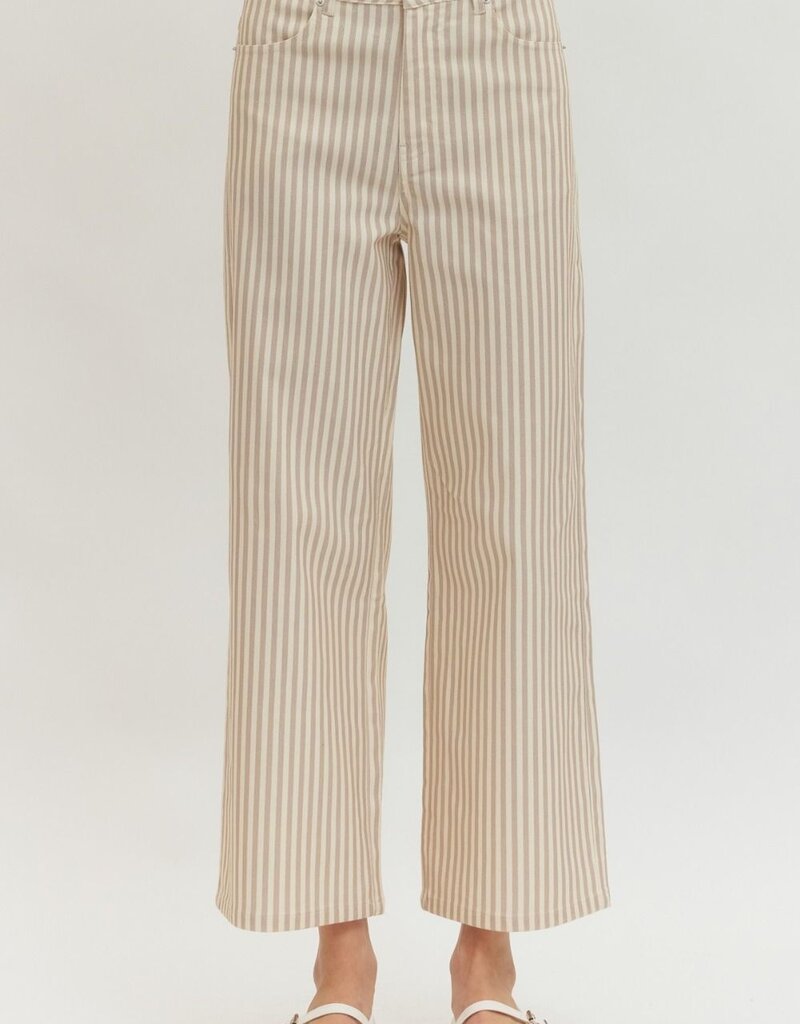 Tan and White Stripe Pant