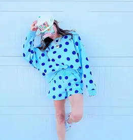 Blue Polka Dot Sweatshirt