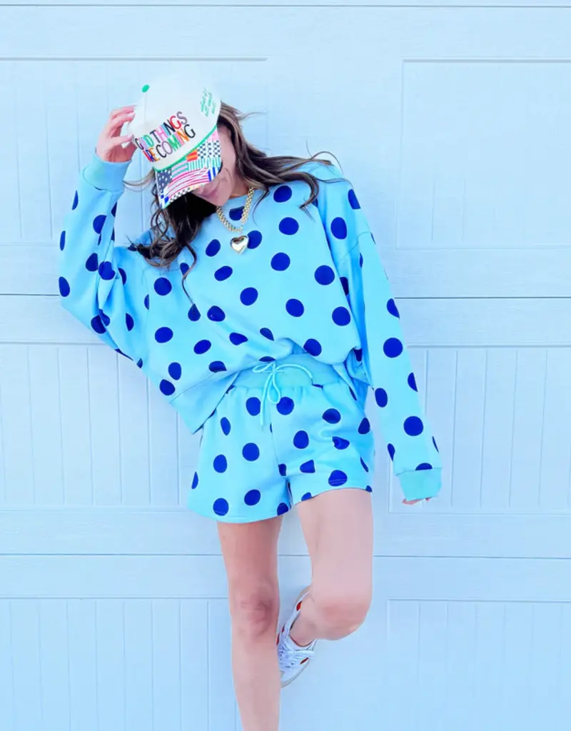 Blue Polka Dot Sweatshirt