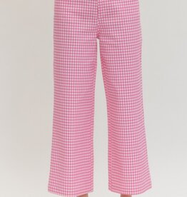 Pink and White Gingham Jeans