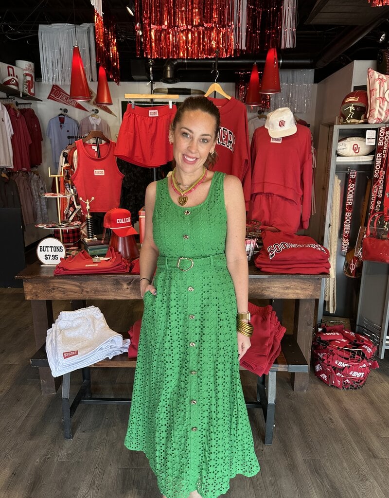 Entro Green Button Down Dress