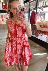 Red and Pink Floral Dress