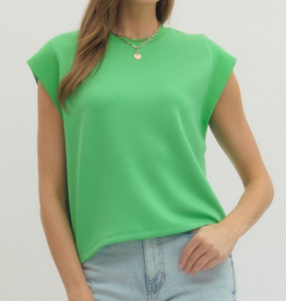 Green Cap Sleeve Top