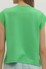 Green Cap Sleeve Top